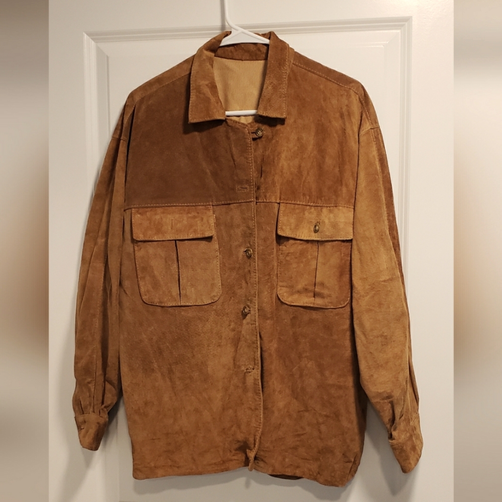 Suede Leather Jacket 1970s Vera Pelle Italy Tuscany Medium